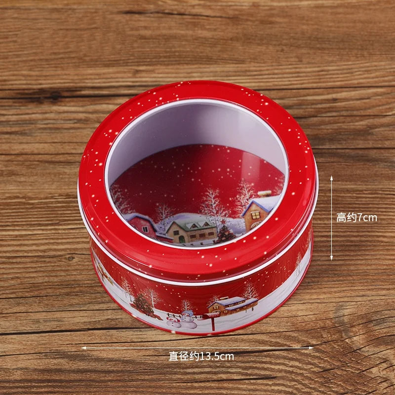 Christmas Metal Tin Candy Cookie Gift Box | Festive Packaging
