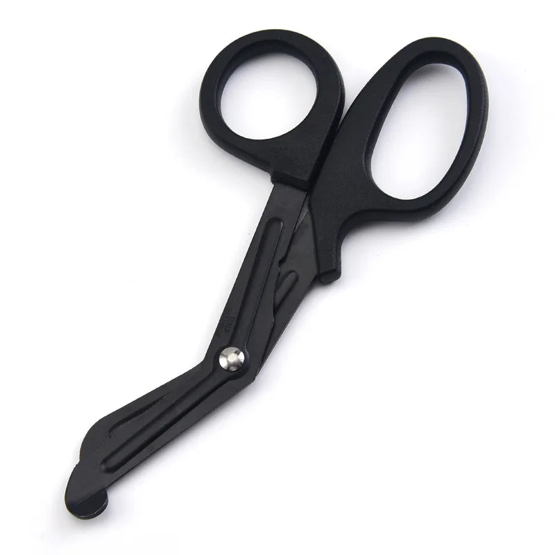 1PC Stainless Steel 15cm Multifunctional Gauze Scissors Bandages Canvas Scissor Portable Accessories Small Scissors for Home Use Oasis Select black