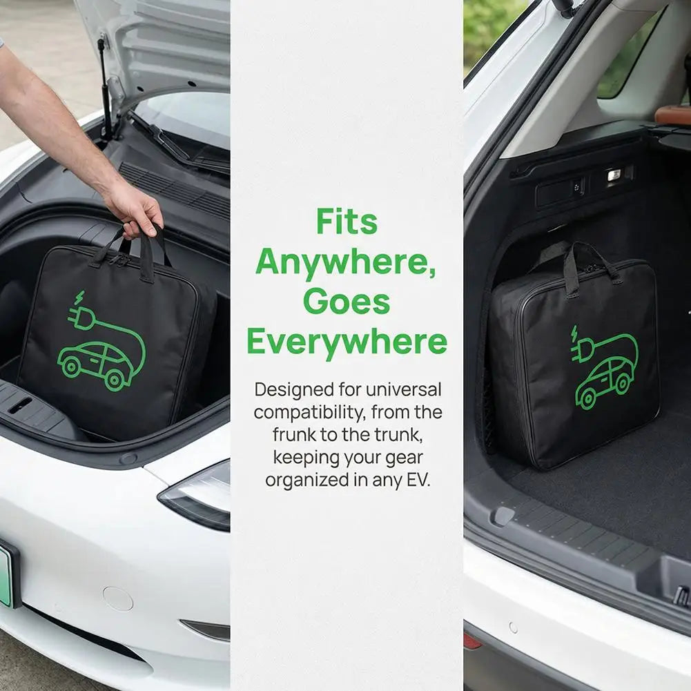 Waterproof EV Charger Cable Bag – Trunk Organizer Case EV Cable Organizer Bag Oasis Select