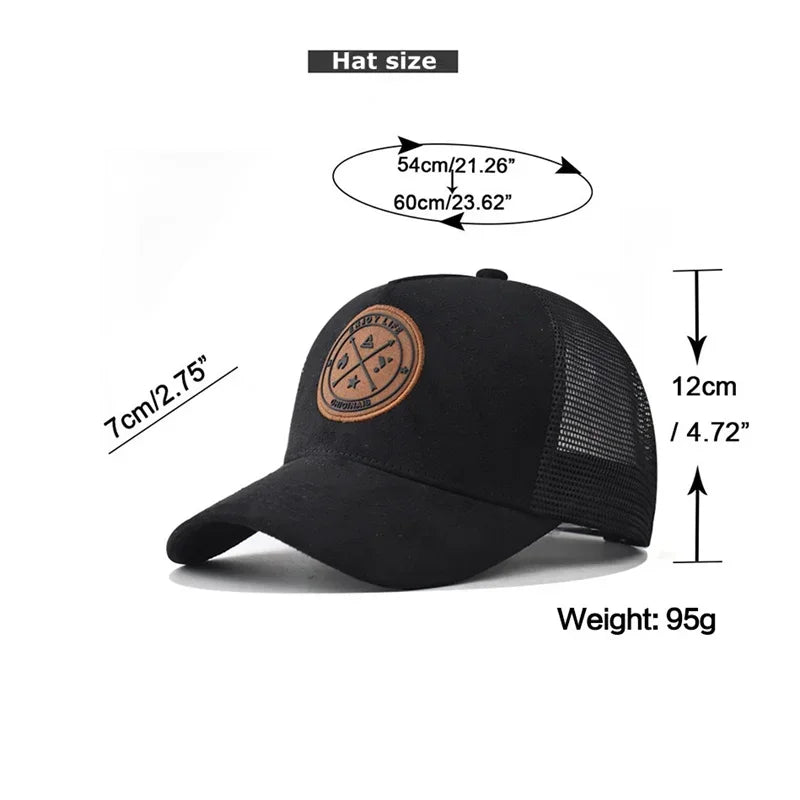 Summer Mesh Baseball Cap Women Men ENJOY LIFE Letter Patch Snapback Hat Casual Breathable Unisex Street Hip Hop Trucker Caps Oasis Select