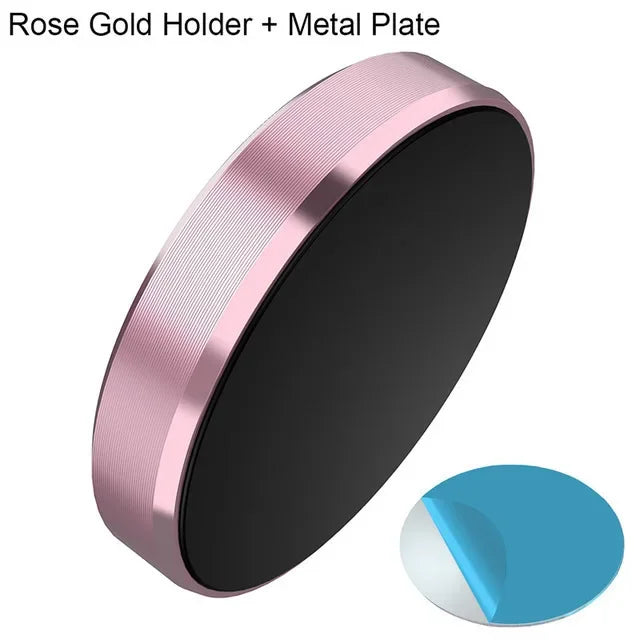1/2pcs Magnetic Car Phone Holder Stand In Car for IPhone 14 13 12 XR Pro Huawei Magnet Mount Cell Mobile Wall Nightstand Oasis Select Rose Gold