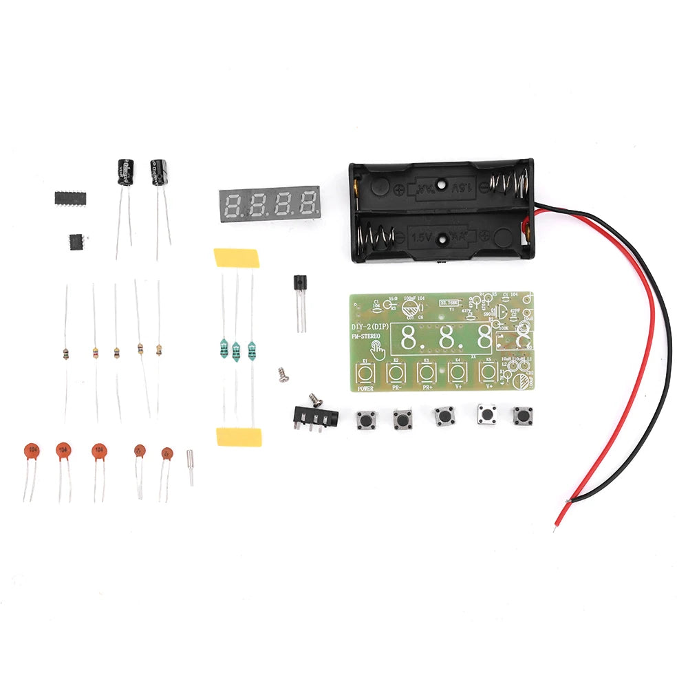 87-108MHz AM/FM Medium Wave FM 2 Band Stereo Digital Tuning Headphone Radio Kit DIY Production Teaching Parts Oasis Select not welded