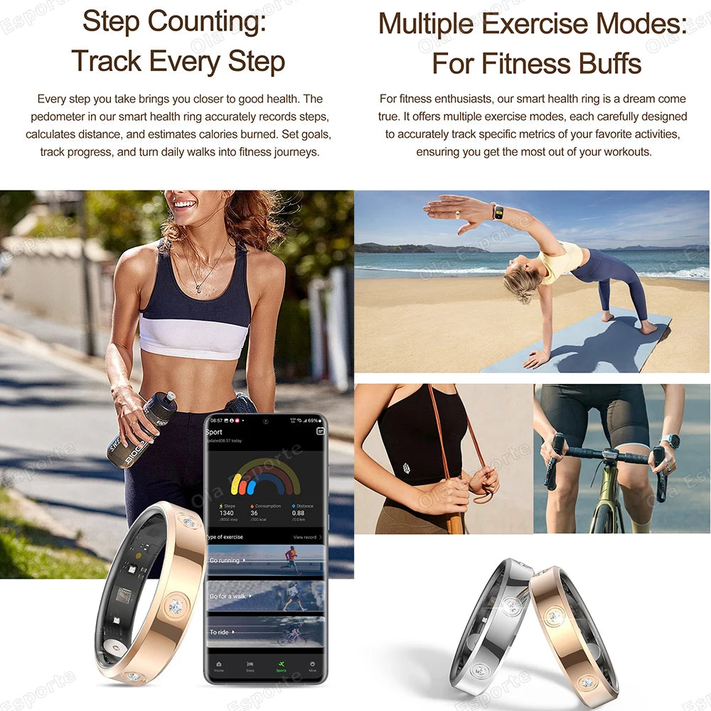 Ola Esporte Smart Ring – Heart Rate, SpO2 & Sleep Tracker IP68