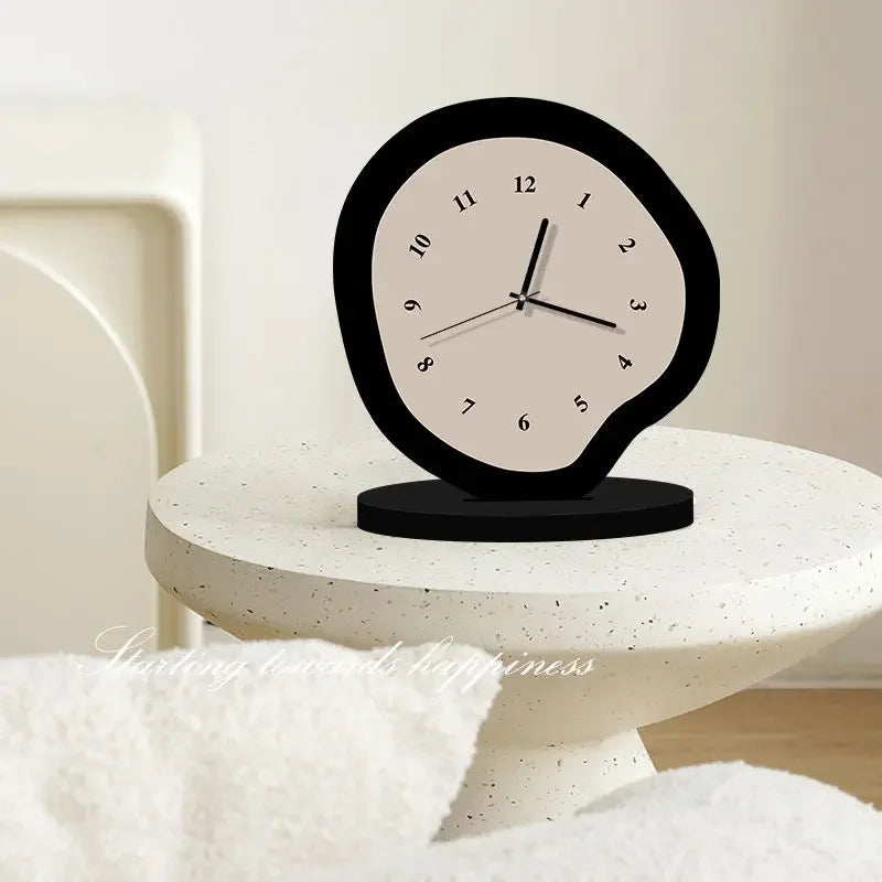 Cream Style Wall Clocks Modern Table Needle Clocks Desktop Clock Ornament Living Room Decorations Home Countertops Decor Oasis Select