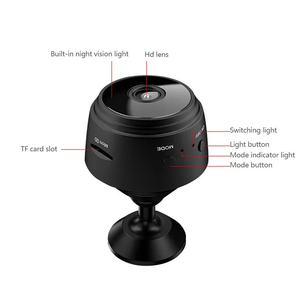 A9 Mini WiFi Security Camera – Night Vision & 150° Wide Angle