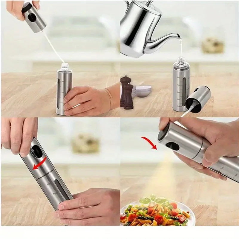 BBQ Baking Olive Oil Spray Bottle Stainless Steel Oil Spray Bottle Vinegar Spray Bottles BQ Sprayer Seasoning Bottle Kitche Oasis Select