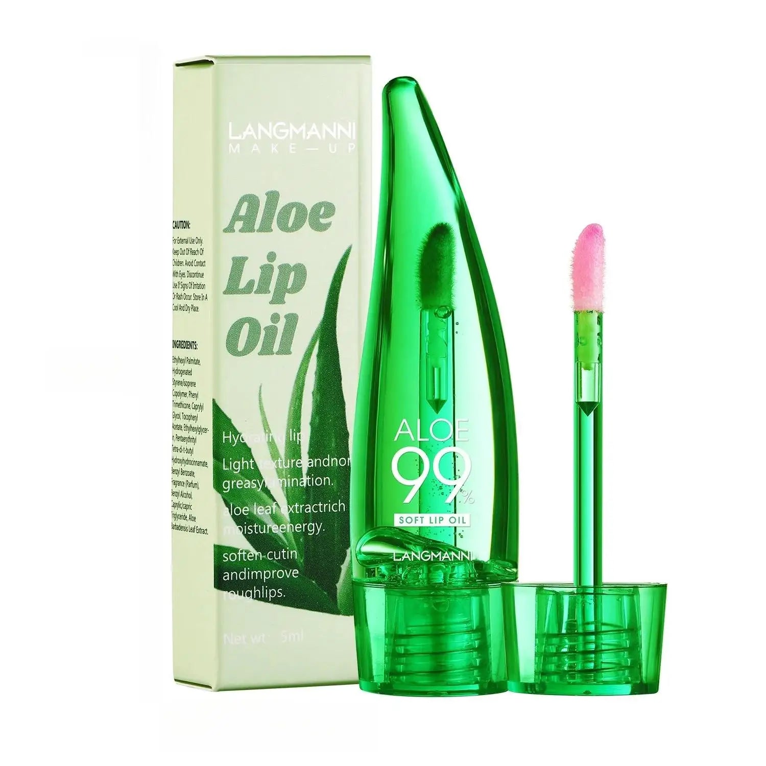 Aloe Vera Lip Gloss Strawberry Flavored Color Changing Moisturizing Lip Oil Long Lasting Shine Glaze for Lips Care Oasis Select