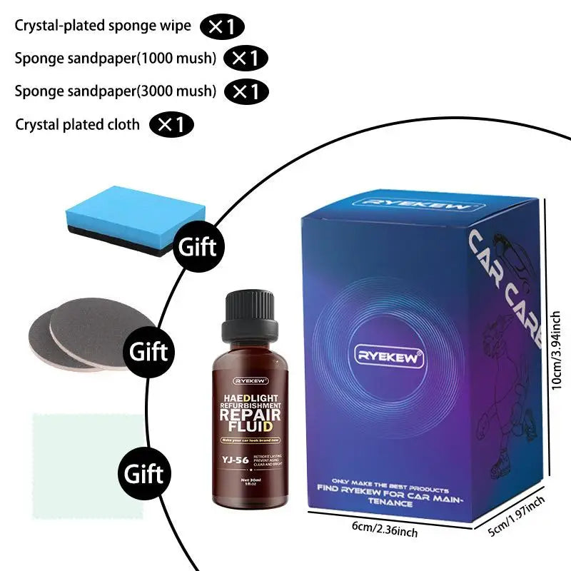 Car Headlight Refurbishing Liquid Headlight Removal Yellowing Removal Headlight Cover Crack Cleaning Agent Polishing Oasis Select A2