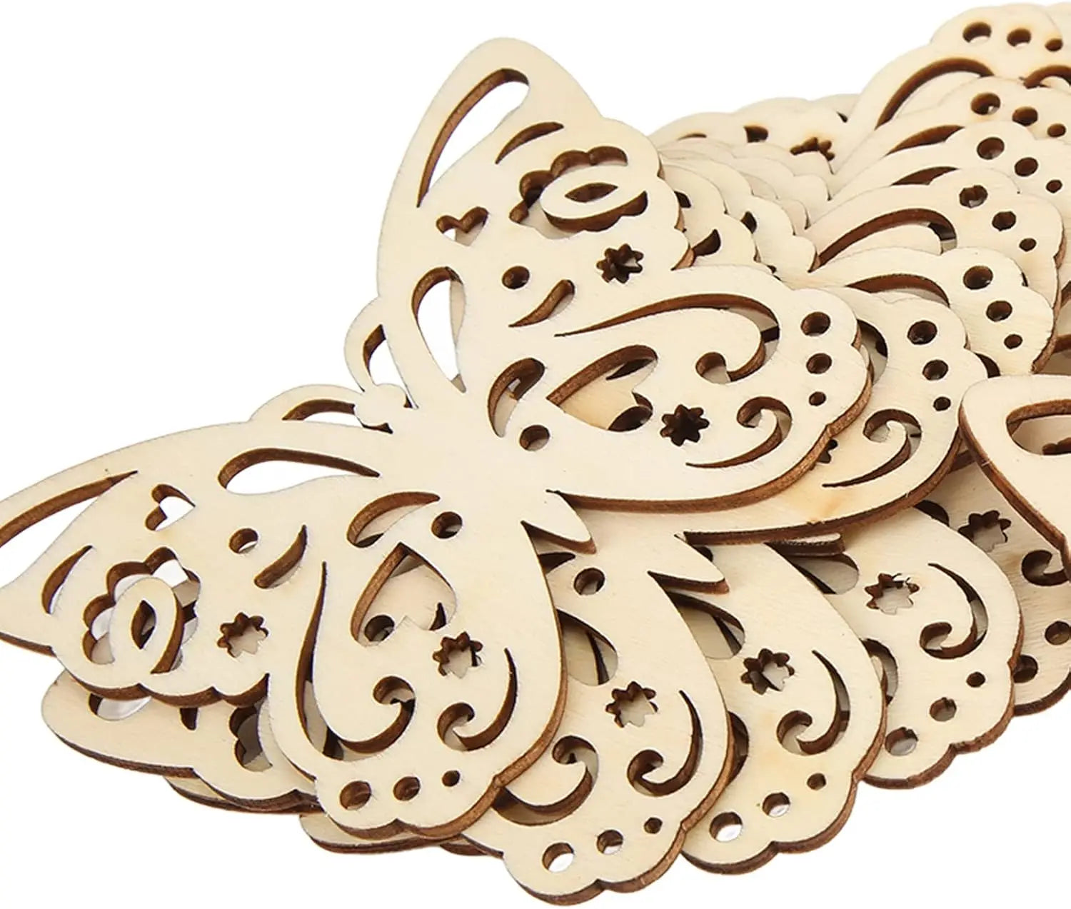 10pc Unfinished Wooden Butterfly Cutouts for DIY Crafts & Decor