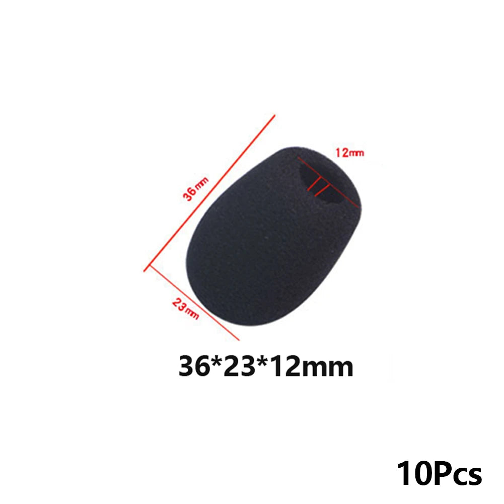 10-Pack Foam Mic Windscreen Covers for Headset & Meeting Mics