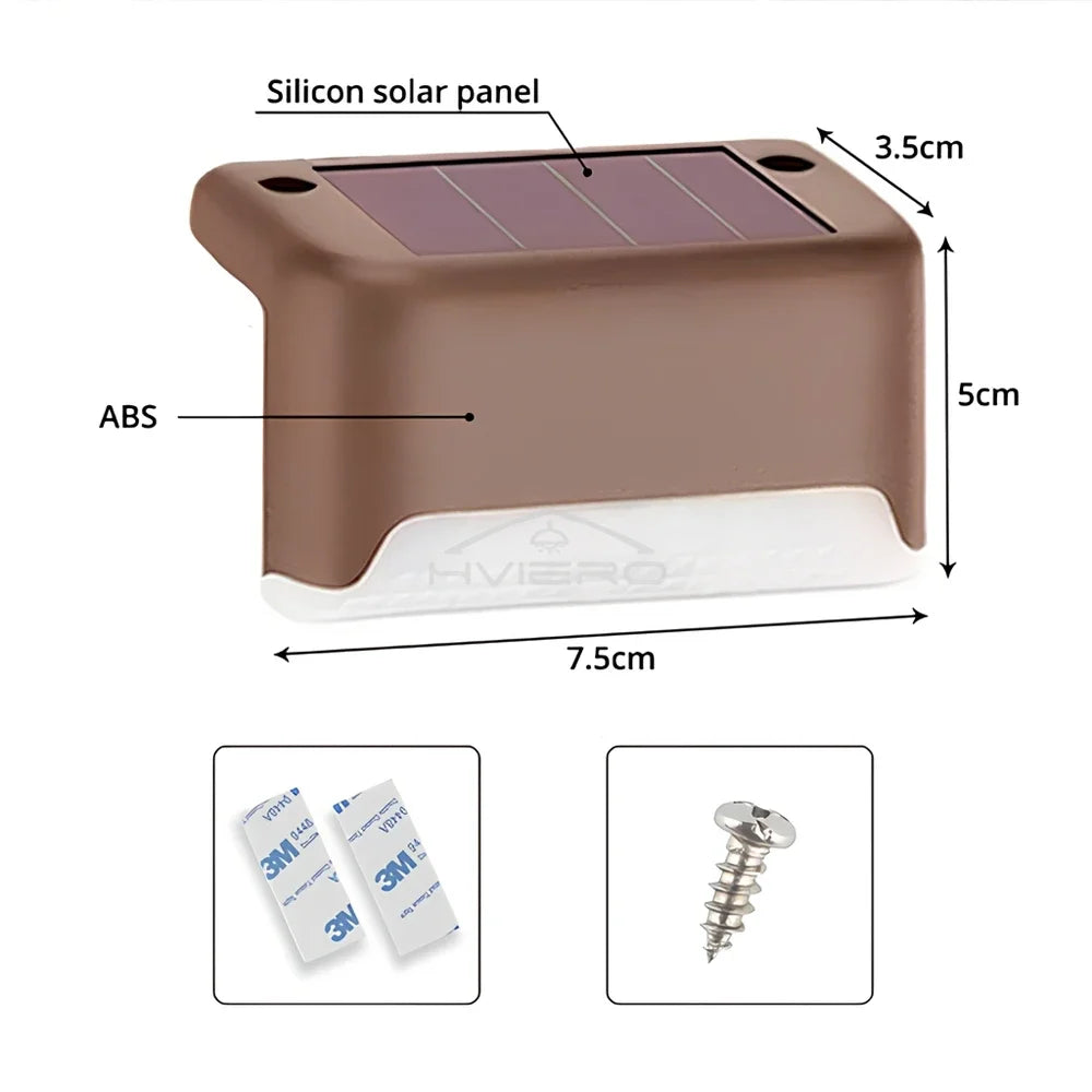 HVIERO Solar LED Stair & Step Lights | IP65 Waterproof Outdoor