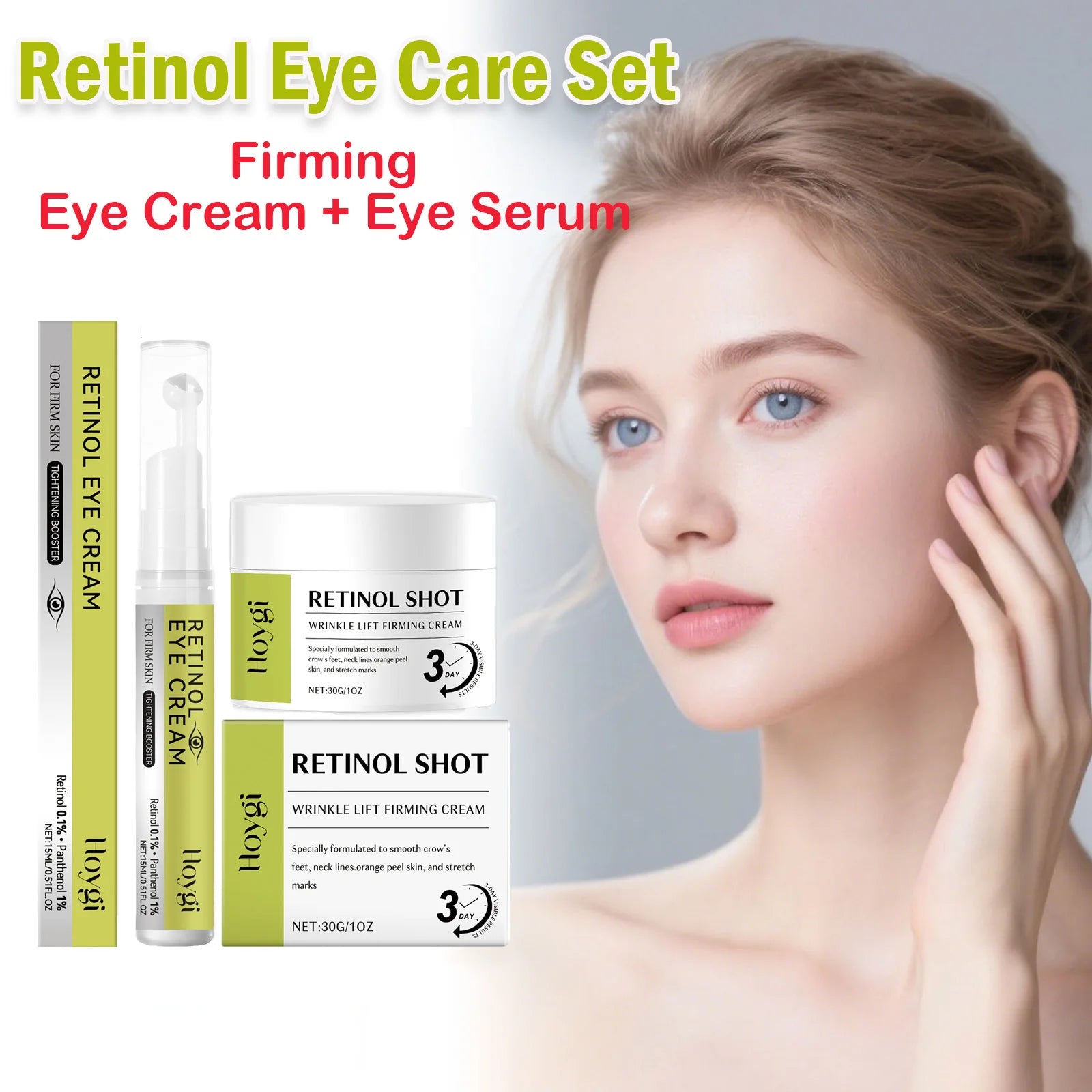 Hoygi Retinol Eye Care Set – Dark Circles & Firming Eye Care Set Oasis Select