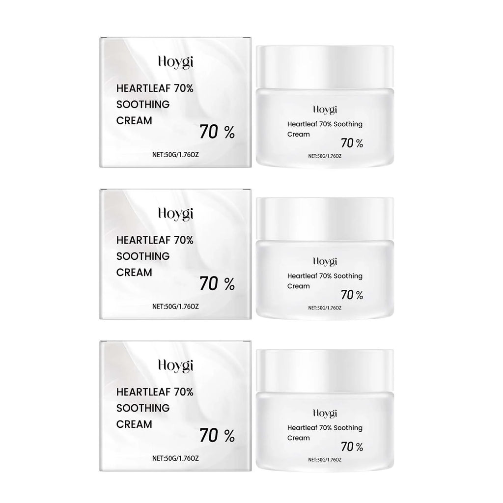 Heartleaf 70% Soothing Cream – Ceramide & Aloe Moisturizer Facial Soothing Cream Oasis Select 3 x 50g Boxed