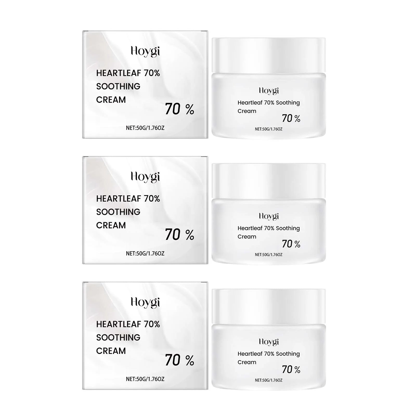 Heartleaf 70% Soothing Cream – Ceramide & Aloe Moisturizer Facial Soothing Cream Oasis Select 3 x 50g Boxed