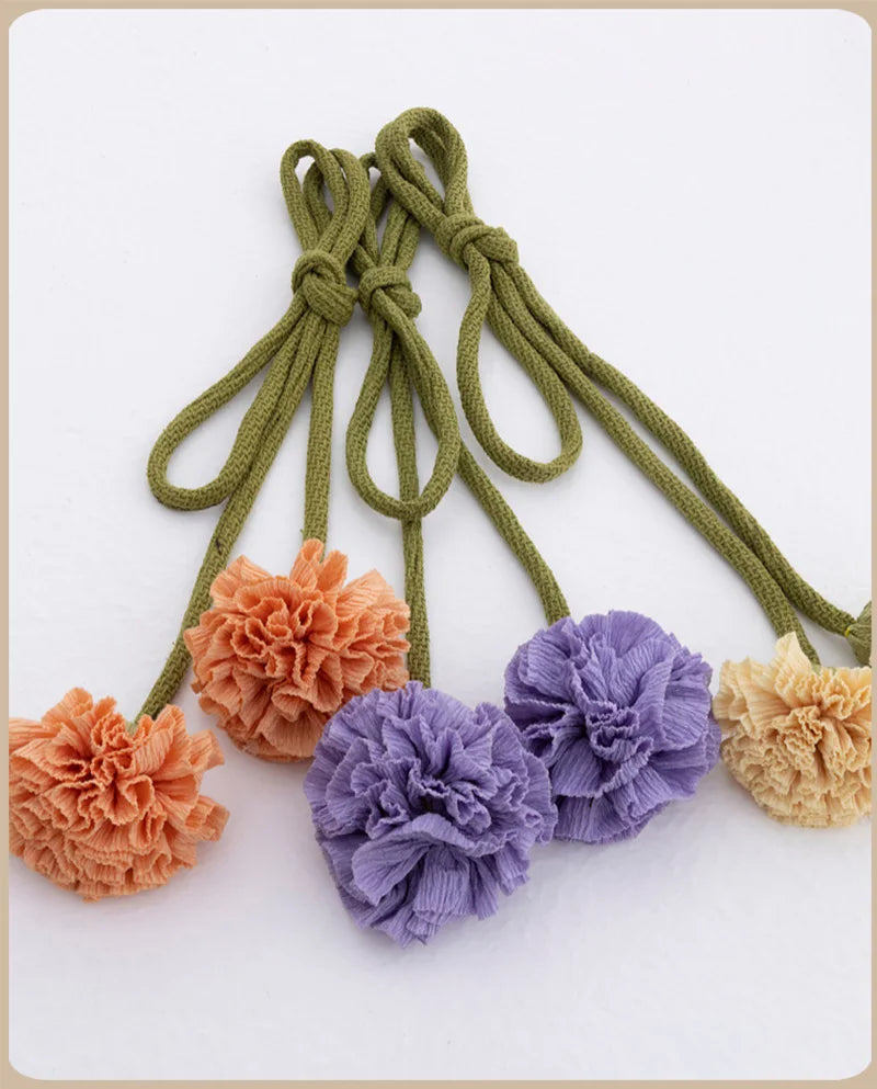 1pcs Carnation-Flower Curtain Tiebacks Rope No Drill Rope Curtain Holdbacks Rope for Home Office Shower Bedroom Decoration Oasis Select