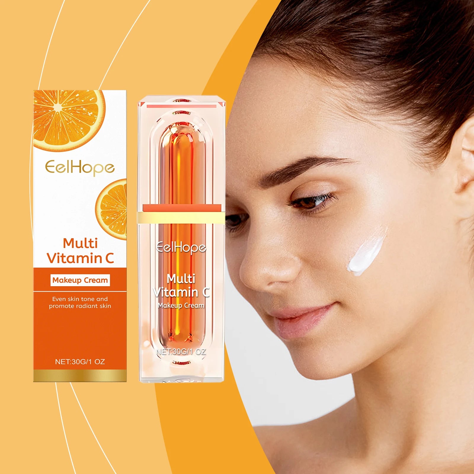 Multi Vitamin C Makeup Cream Enen Skin Tone Brightening Skin Glow Concealer Improve Skin Barrier Reduce Face Damaged Cream 30g Oasis Select