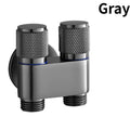 G1/2 1 In Two Out Double Control Washing Machine Faucet Toilet Triangle Valve Kitchen badSink Bathroom Basin Faucet Accessories Oasis Select Silver
