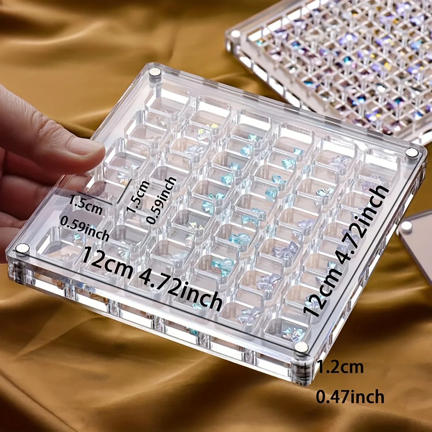 Clear Acrylic Magnetic Display Case 36-Grid Transparent Organizer for Seashells Starfish Jewelry Trinkets Jewelry Making Display Oasis Select