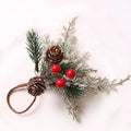 3pcs/6pcs/set Christmas Napkin Ring Red Pine Needle Wreath Napkin Buckle Hand Woven Napkin Loop Cloth Loop Oasis Select 3PCS-A