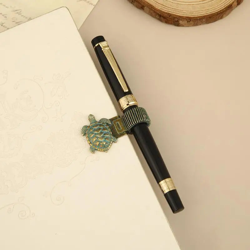 Retro Sea Turtle Metal Pen Clip Spring Loaded Durable Pen Holder for Notebook Diary Hiking Travel Journal Accessory Oasis Select