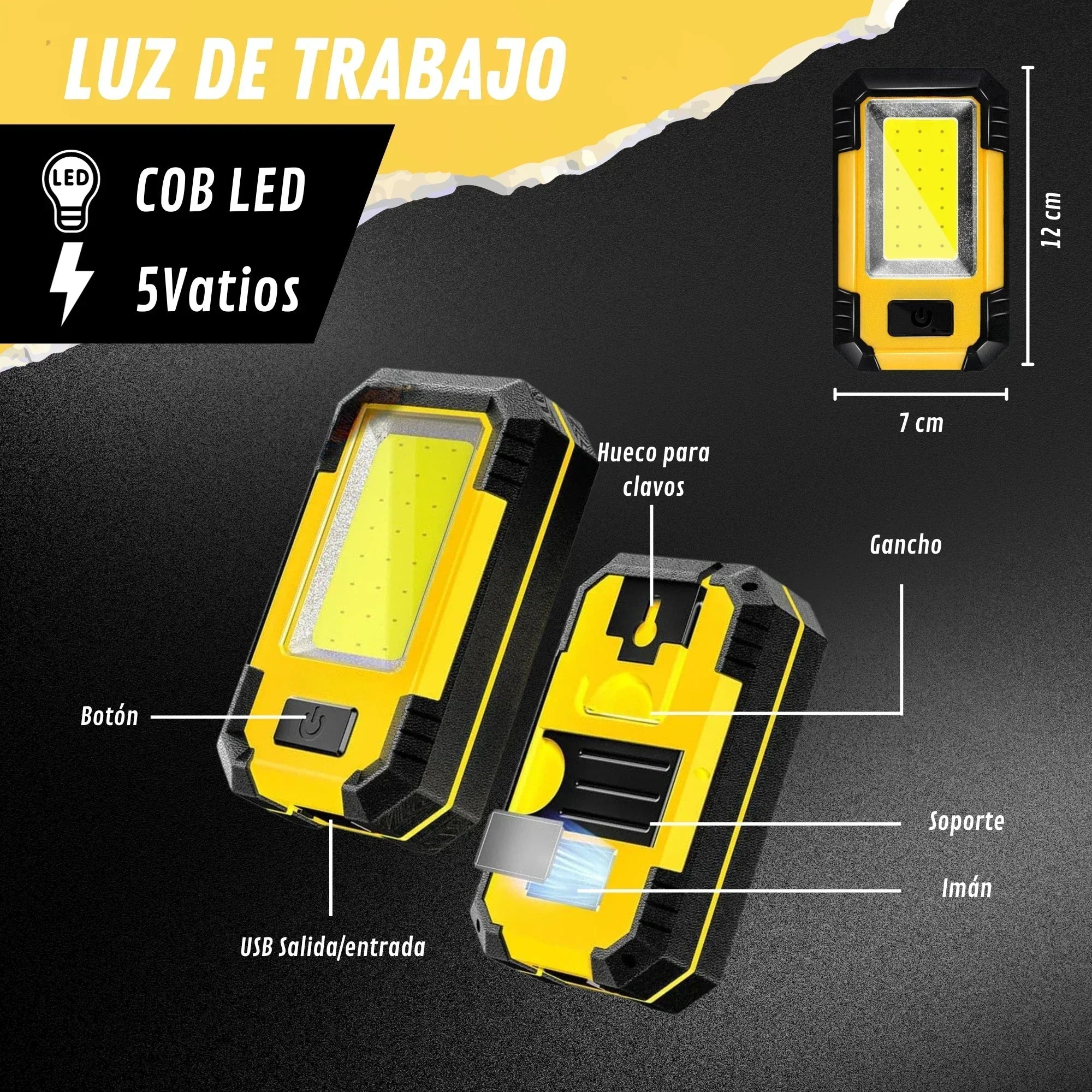 4000MaH Rechargeable Work Light Super Bright COB Flashlight With Magnetic/Hook Portable Camping Lantern For Outdoor Emergency Oasis Select