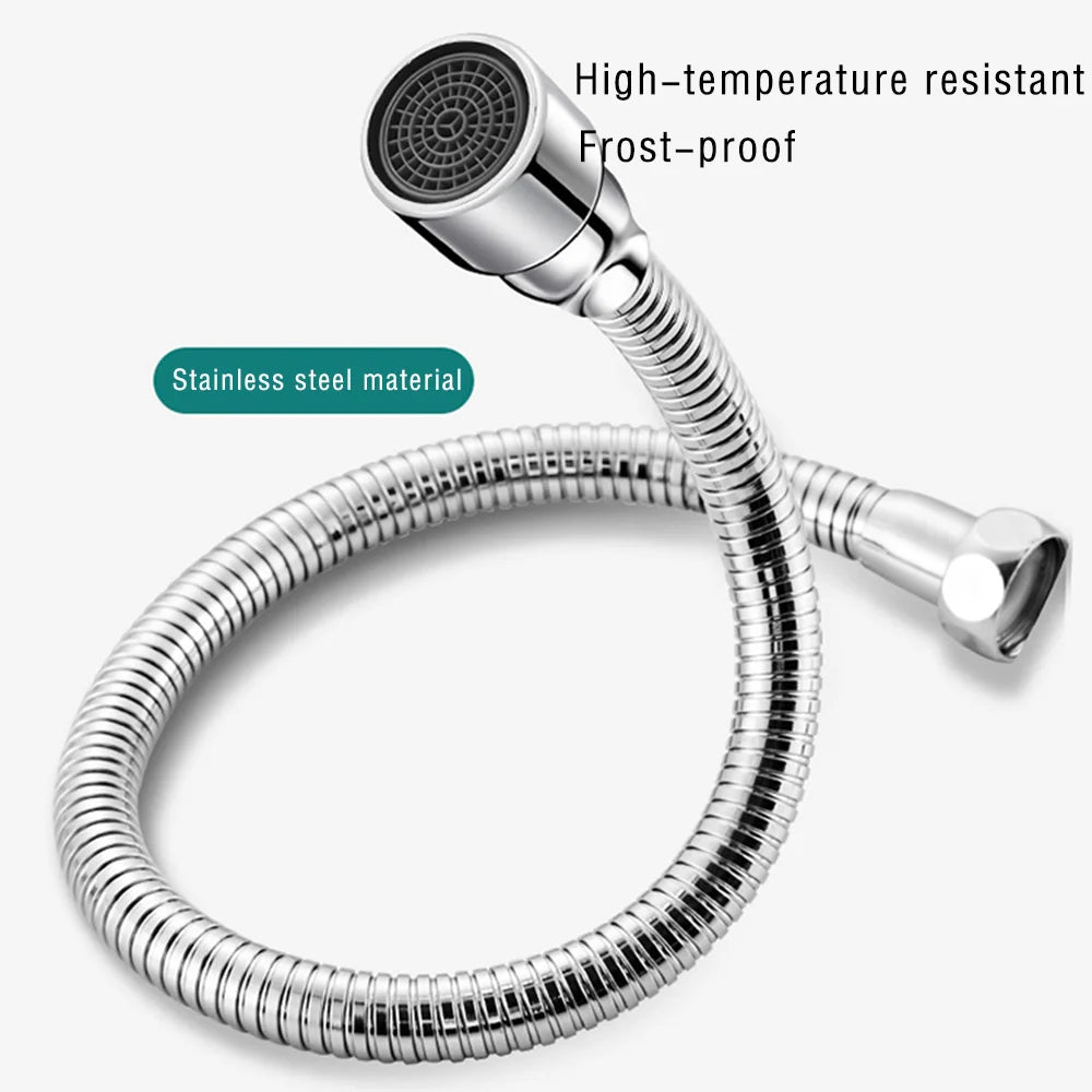 12-50cm Universal Faucet Extender Stainless Steel 360° Rotation Kitchen Sink Anti-Splash Nozzle Aerator Extension Hose 1/2 Modes Oasis Select