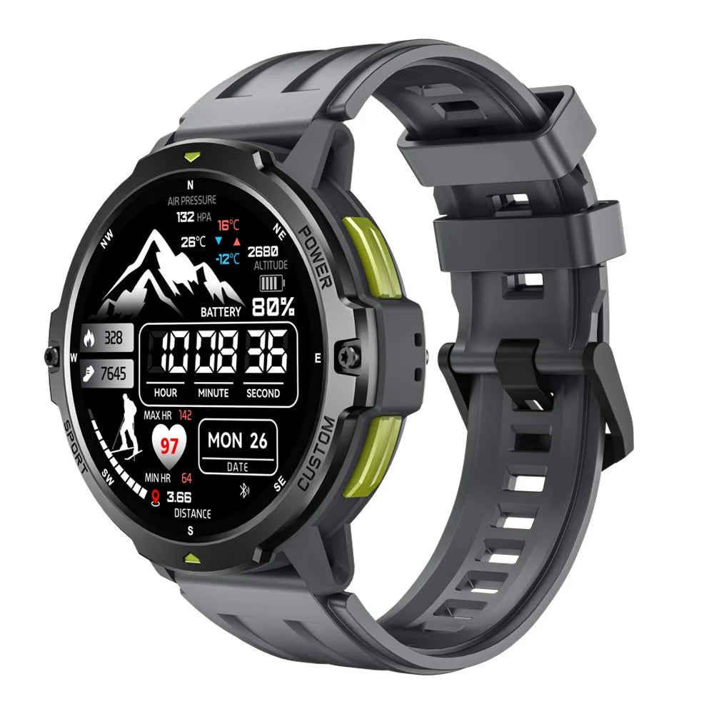 30M Waterproof Smartwatch GNSS Positioning GPS Multi-functional Sports Smart Watch 6-Axis Gyroscope Heart Rate Blue Tooth Call Oasis Select GRGRS