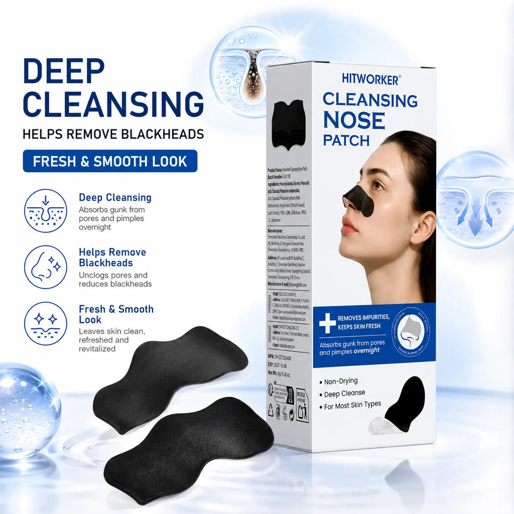 HITWORKER Blackhead Remover Nose Patch Charcoal Pore Strips Deep Cleansing Nose Strips Oil Control Pore Cleaner Skin Care Oasis Select