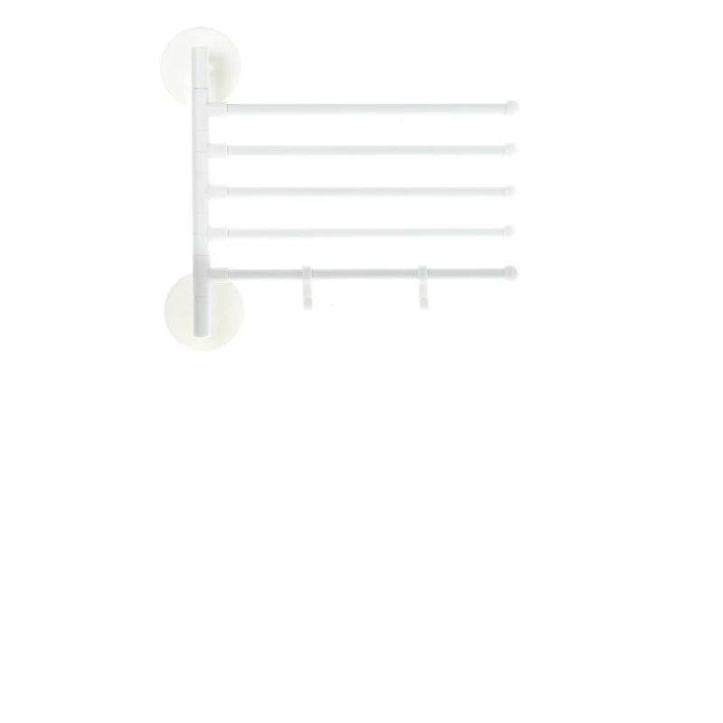 Household products hole free multi-purpose rotary towel rack rotatable bathroom toilet wall hanging towel bar rack Oasis Select 5 layers White