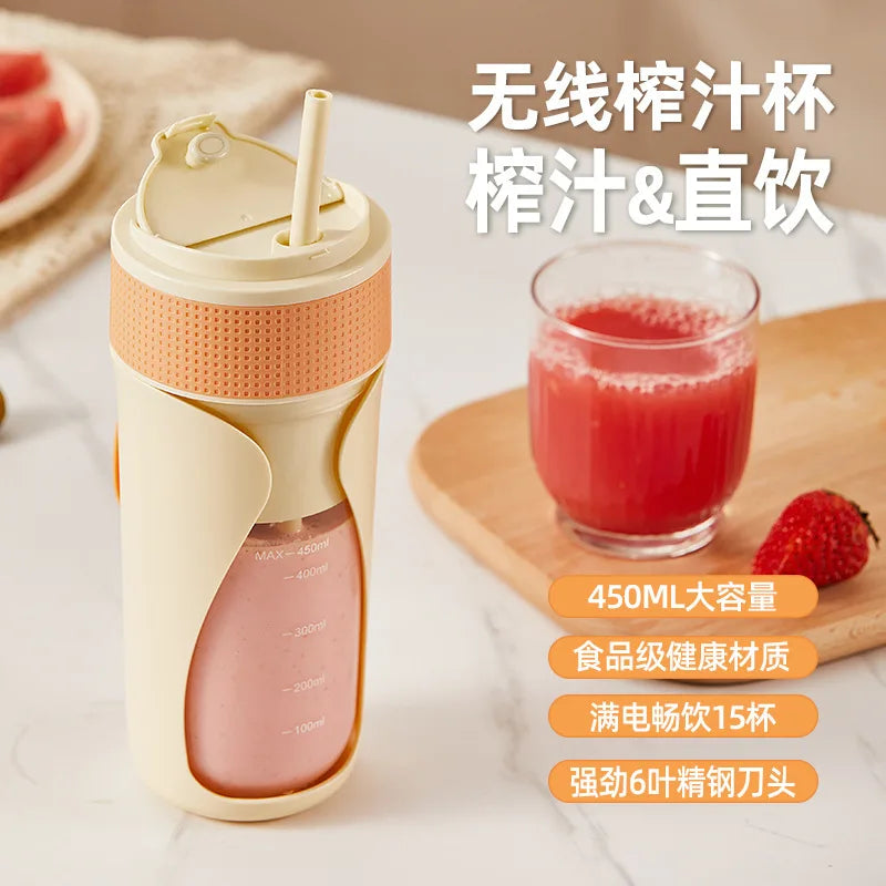 Portable Wireless Charging Electric Juicer Cup 450ml