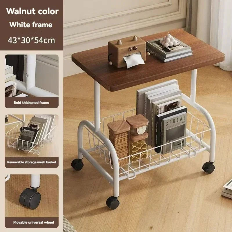 Mobile coffee table, double-layer storage, edge table, living room sofa, corner of office bed, tea table, mini storage rack Oasis Select 43-30-54-B