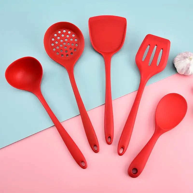 Silicone Kitchen Utensil Set, Food-grade Silicone, Including A Soup Ladle, Spatula, Rice Spoon, And Mixing Spoon Oasis Select