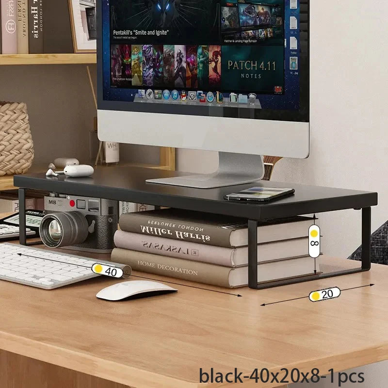 Multiple sizes desktop computer with elevated laptop display elevated dormitory desktop storage office screen base bracket Oasis Select black-A-1pcs