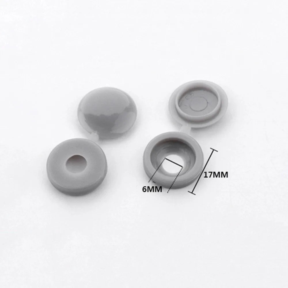 100PCS New Universal Fit Screw Protective Covers Snap Protective DIY Fold Snap Cap Fixing Caps Decorative Hardware Oasis Select Grey