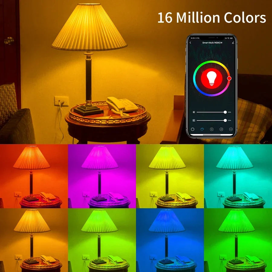 Tuya Smart WiFi LED Light Bulb E27 10W 15W 20W AC 220V 110V LED Lamp Smart Life APP Voice Control Works With Alexa Google Home Oasis Select