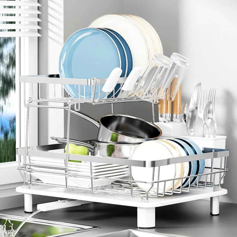 Kitchen Shelf Stainless Steel Dish Drain Rack Sink Side Storage Rack Cutlery Rack Drain Basket Oasis Select