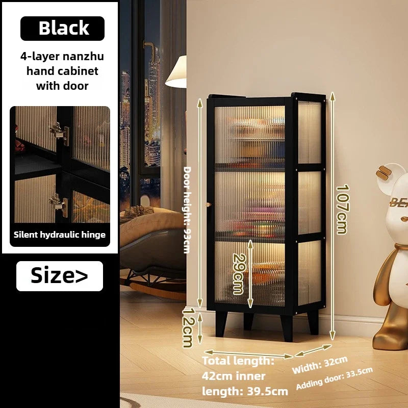 Multi-functional Figure display cabinet Bookcase Acrylic transparent dustproof Lego blind box storage cabinet Oasis Select Black B