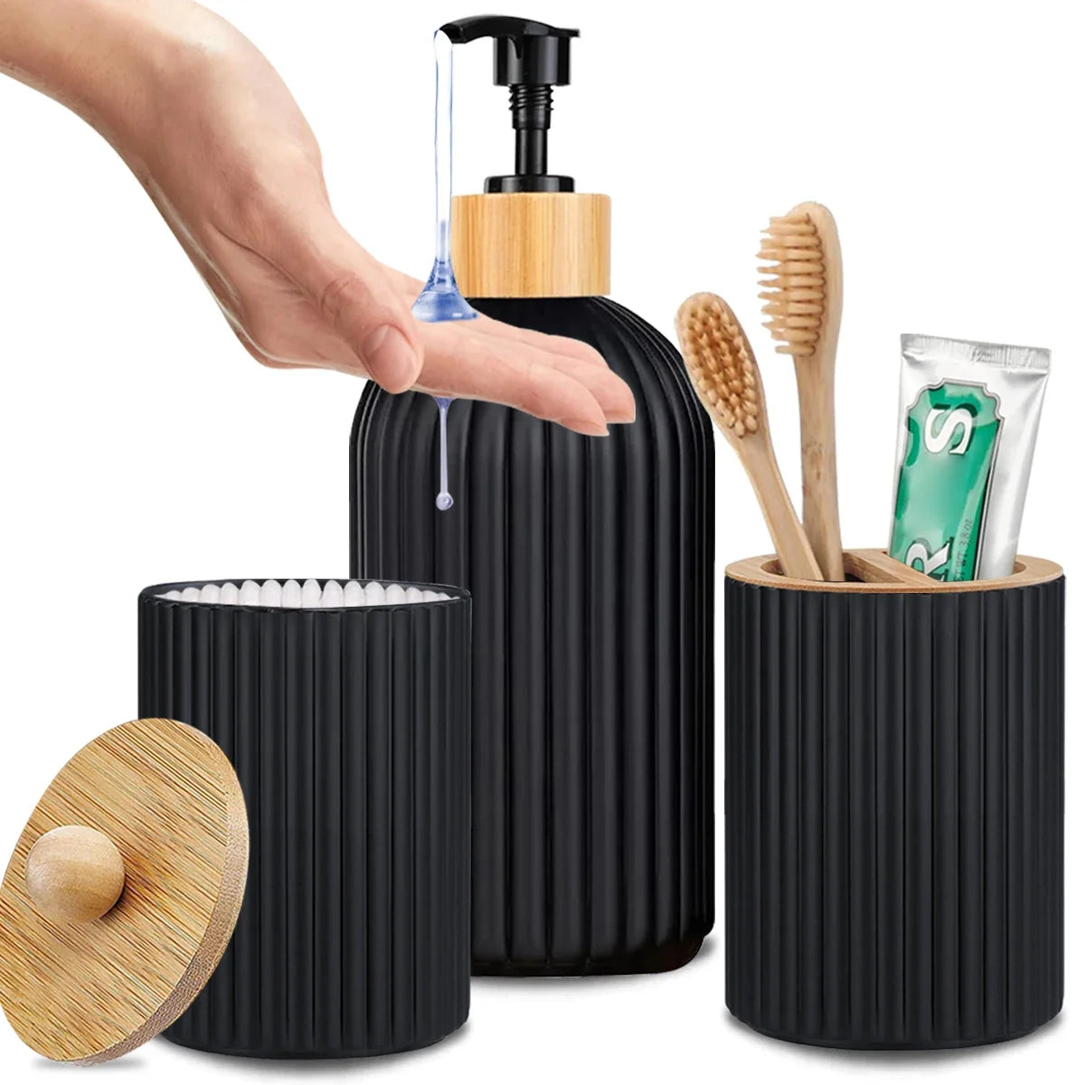 Bathroom Countertop Container Hand Soap Dispenser Cotton Ball Storage Box Decoration Organizer，Only the dispenser Oasis Select