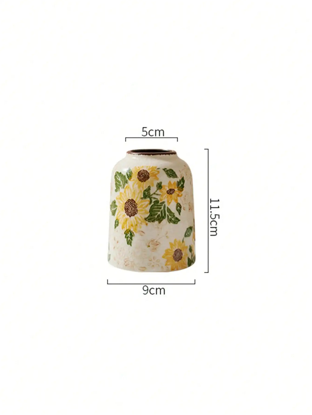 Rustic Style Sunflower Crack Glazed Ceramic Vase Display of Dried Flowers/fresh Flowers Vase Bohemian Home Decor in Living Rooms Oasis Select C