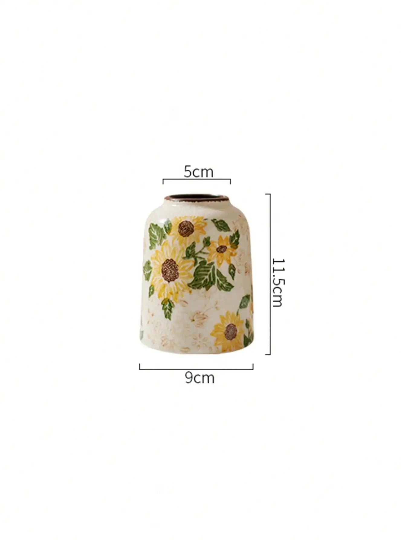 Rustic Style Sunflower Crack Glazed Ceramic Vase Display of Dried Flowers/fresh Flowers Vase Bohemian Home Decor in Living Rooms Oasis Select C