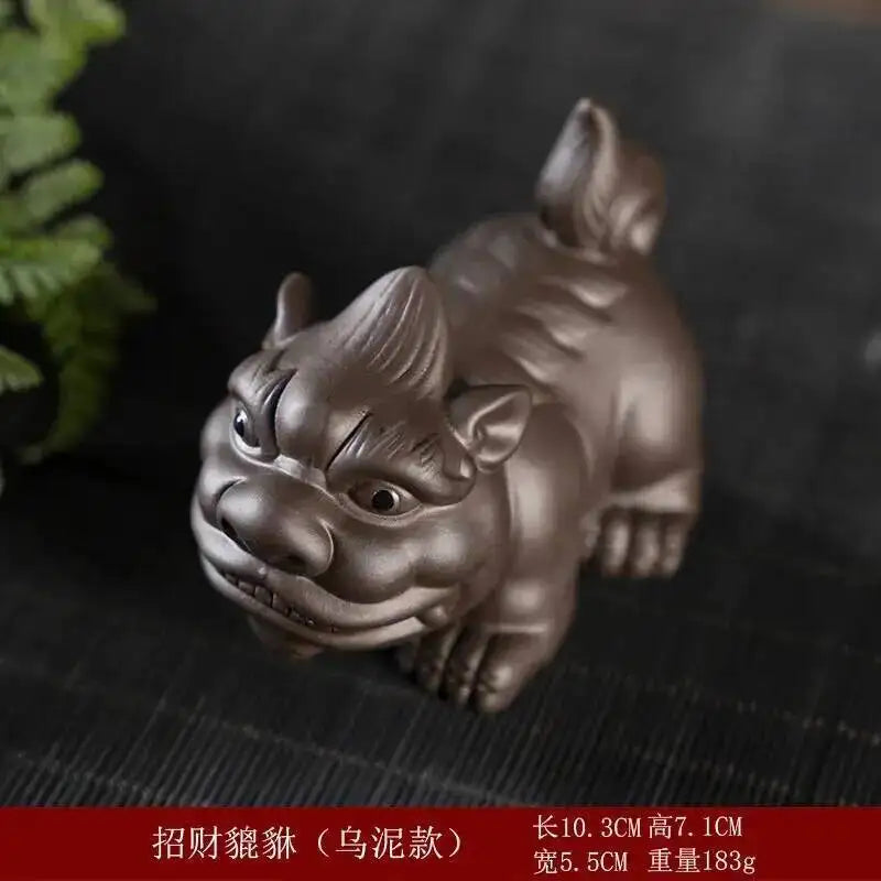 Purple Clay Tea Pet Ornament Fun Cute Pixiu Tea Tray Tea Play Tea Ceremony Oasis Select - Black Clay Version 2