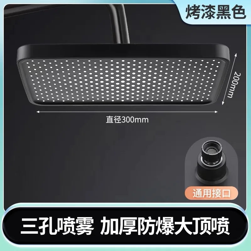 New 12 inch Big Panel Rainfall Shower Head High Pressure Water Saving Top Rain Shower Faucet Bathroom Accessories Set Oasis Select