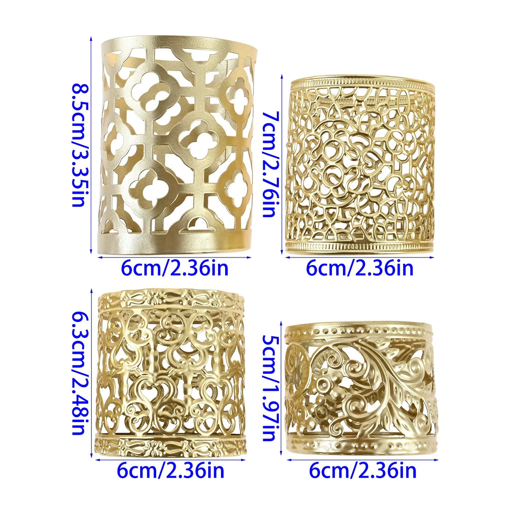 Fits for Decorating Candlelight Dinners or Weddings Create Romantic Atmosphere 1Pc Golden Geometric Hollow Iron Candle Holder Oasis Select