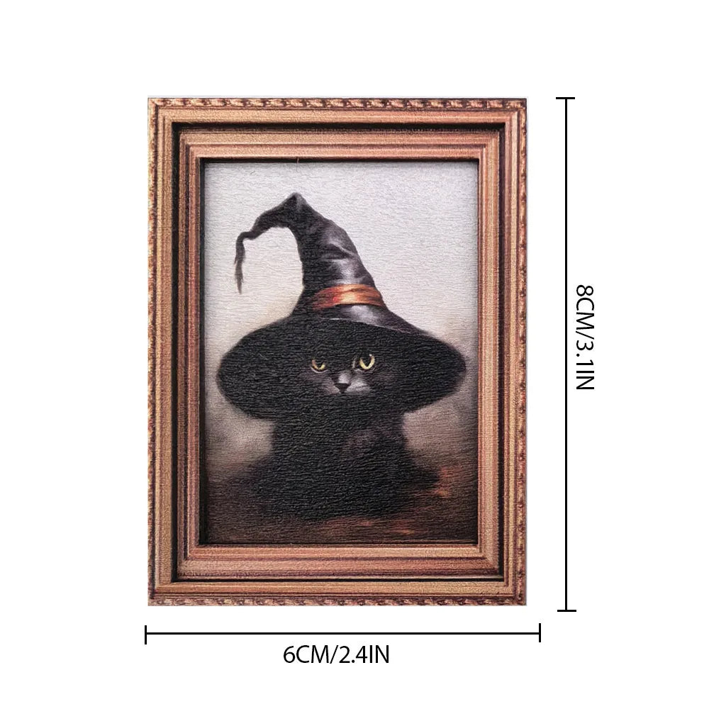 Halloween Magnetic Three-dimensional Fridge Magnet Ghost Witch Photo Frame Wooden Magnetic Decoration Oasis Select MZCT130