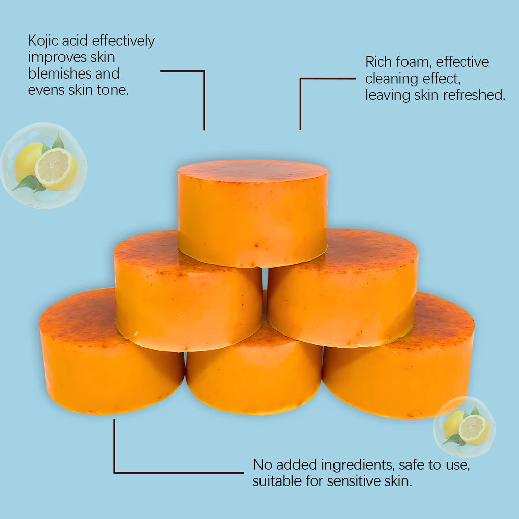 OceAura Lemon Turmeric Brightening Body Soap – 6 Pack Handmade Brightening Body Soap Oasis Select
