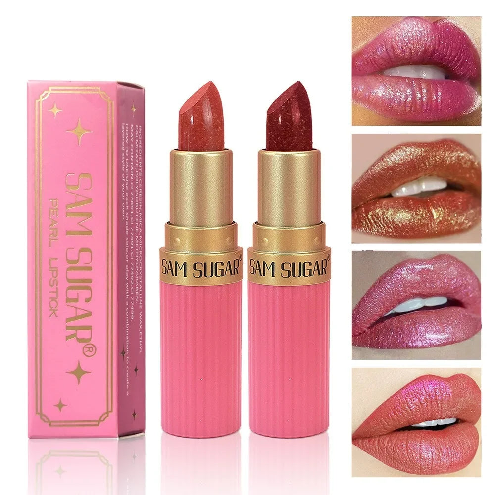 LUXURYTO Pearlescent Glitter Velvet Lipstick – Metallic Shimmer