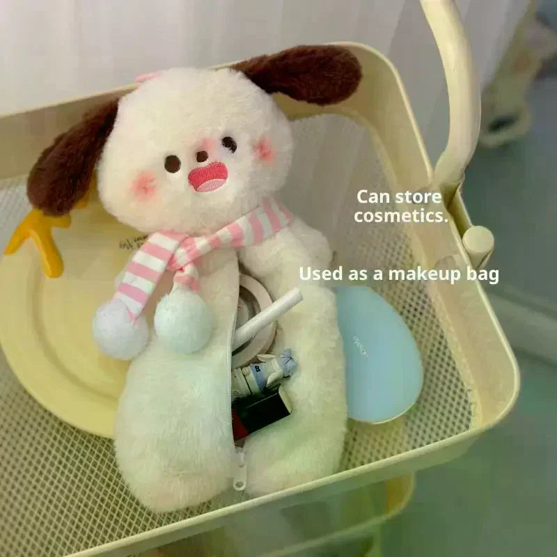 Cute Cartoon Plush Western Highland Dog Pencil Case Kawaii Plush Animal Doll Bag Multifunctional Large Capacity Stationery Bag Oasis Select