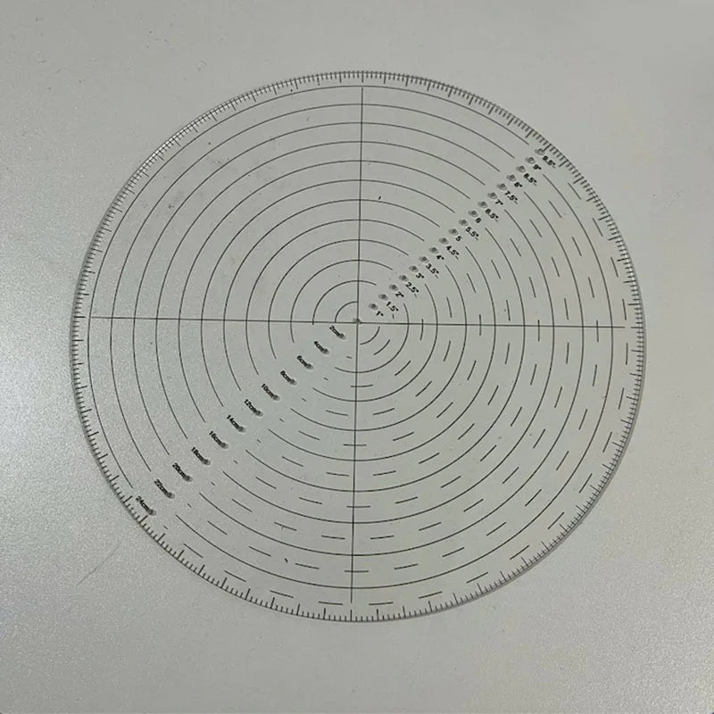 10" Round Center Finder Compass | Clear Acrylic Circle Template