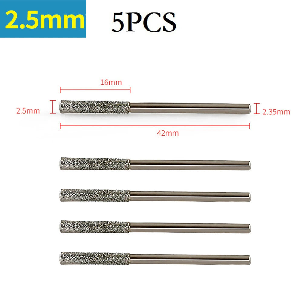 Drilling Jewelry Drilling Glass Diamond Coated Drill Bits Jewelry Drill Bits 1.0mm Head Diameter 1.2mm Head Diameter Oasis Select 5PCS 2.5mm