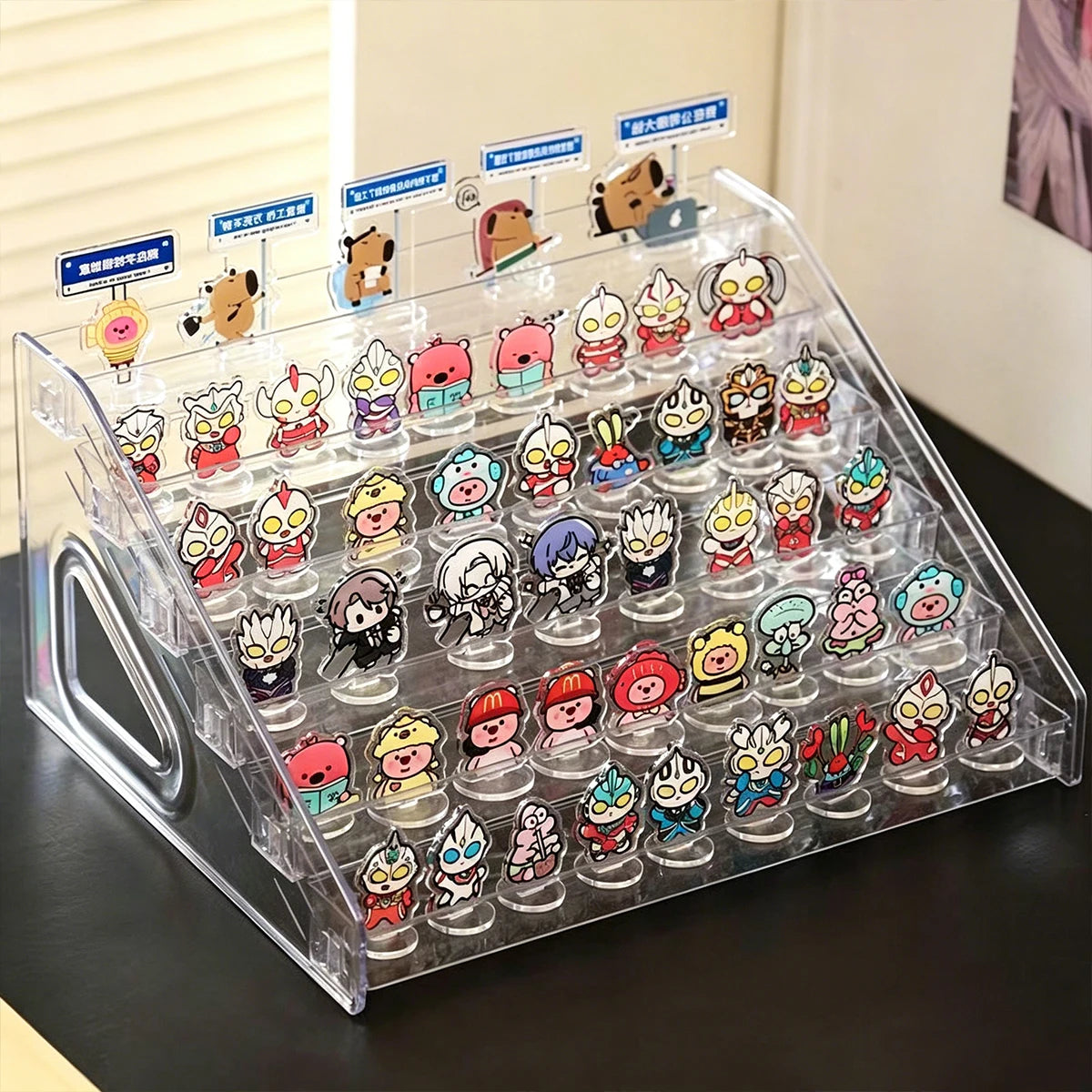 1pc Transparent Acrylic Standing Sign Ladder Display Rack Suitable for Anime Brand/Blind Box/Jewelry Storage Display Rack Oasis Select